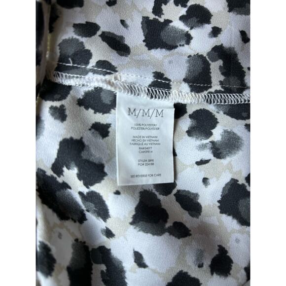 CAbi Blouse Peplum Rosette Leopard Animal Print Ruched Sleeve Wrap Sz M 5898 - Picture 8 of 10